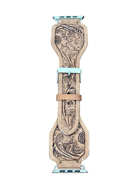 Tooled Floral Apple Watchband