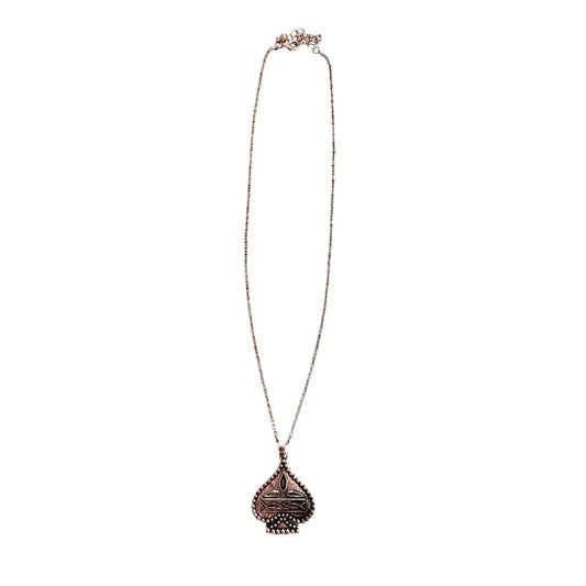 Copper Bootstitch Spade Necklace
