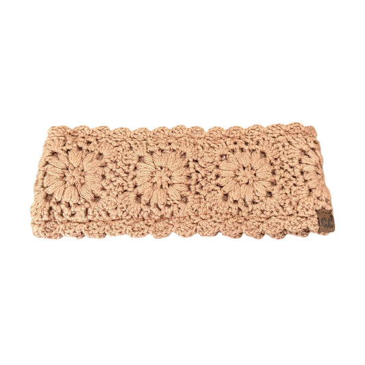 Tan Crochet Winter Headband