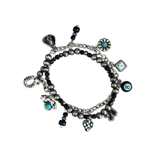 Checkerboard Western Charm Bracelet