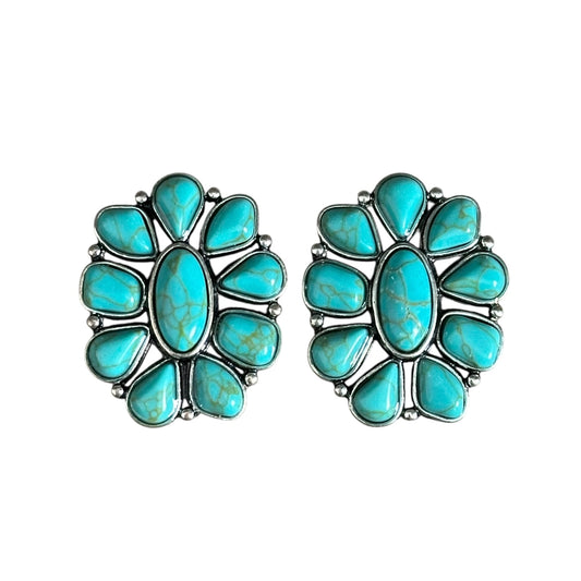 Turquoise Cluster Earrings