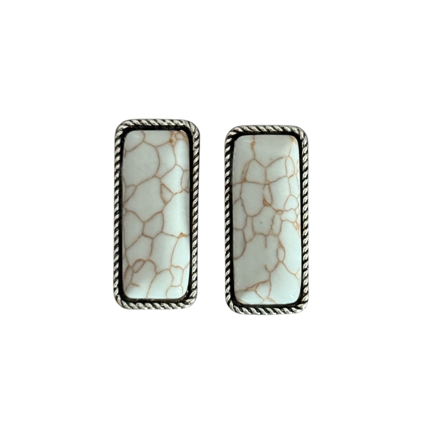 White Bar Earrings