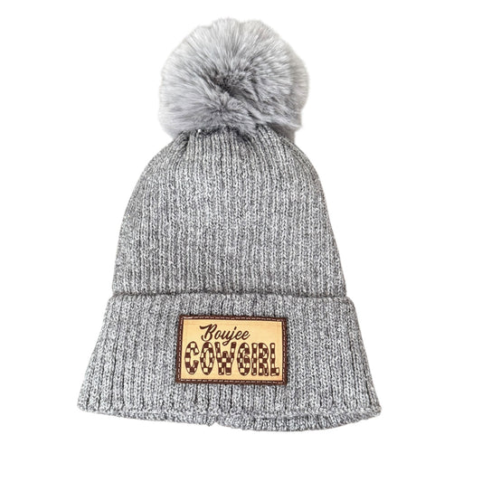 Grey Sparkle Boujee Cowgirl Toque