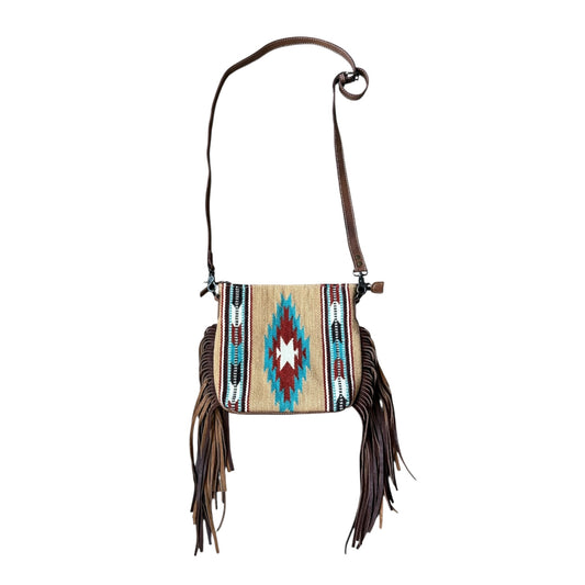 Tan & Turquoise Navajo Saddle Blanket Purse