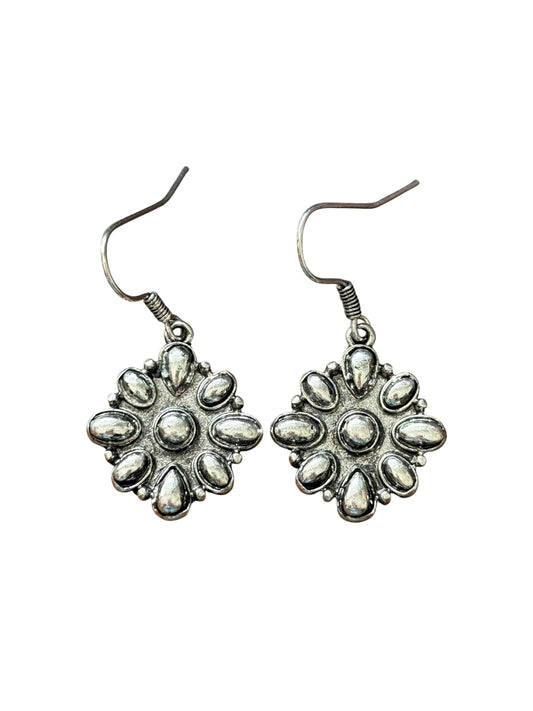 Silver Bubble Cluster Dangle Earrings