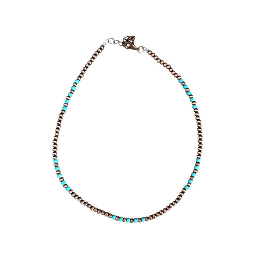 Copper & Turquoise Navajo Pearl Necklace