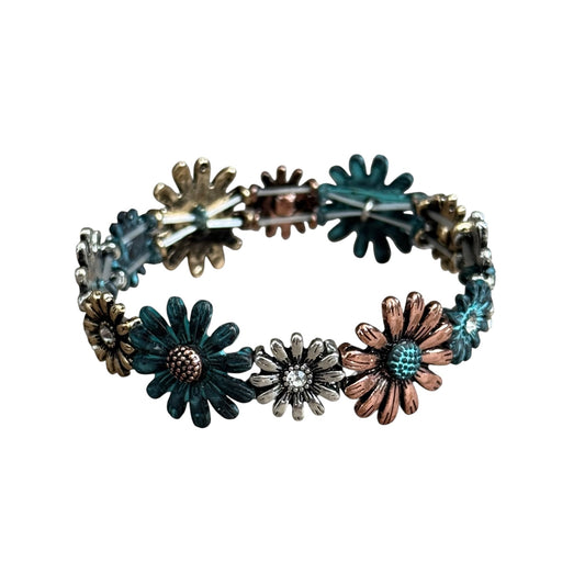 Patina Flower Stretch Bracelet