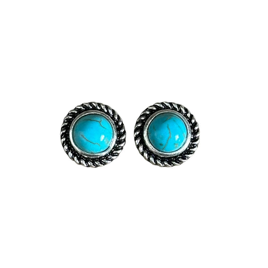 Turquoise Round Rope Earrings