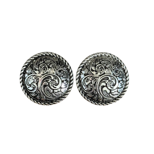 Tooled Circle Earrings