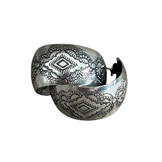 Silver Navajo Small Hoop Earrings