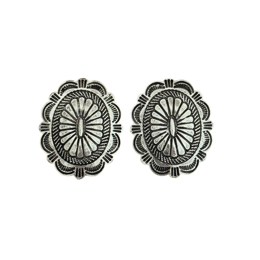 Silver Concho Earrings