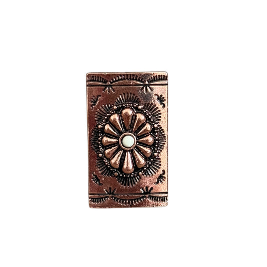 Copper Rectangle Concho Cuff Ring