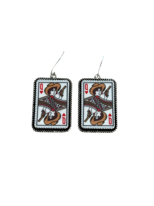 Cowgirl Queen of Hearts Earrings