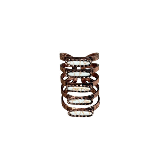 Copper Natural Stone Cuff Ring