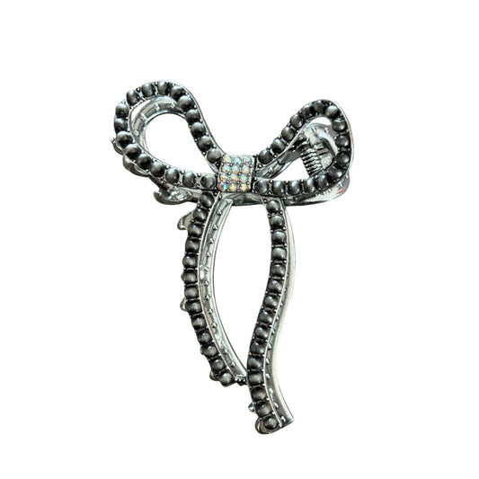 Gunmetal Navajo Pearl Bow Claw Clip