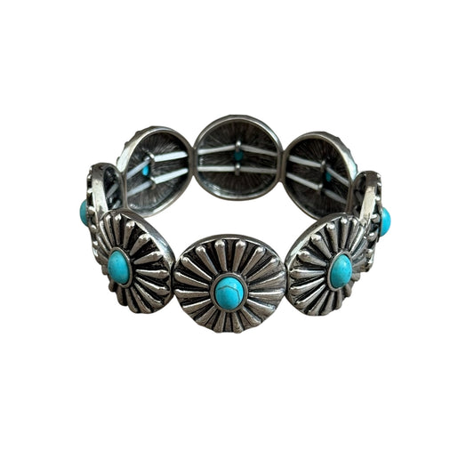Turquoise Concho Stretch Bracelet