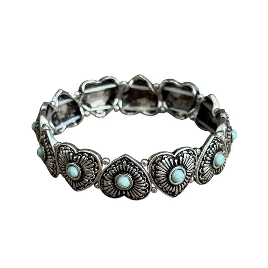 Turquoise Heart Stretch Bracelet