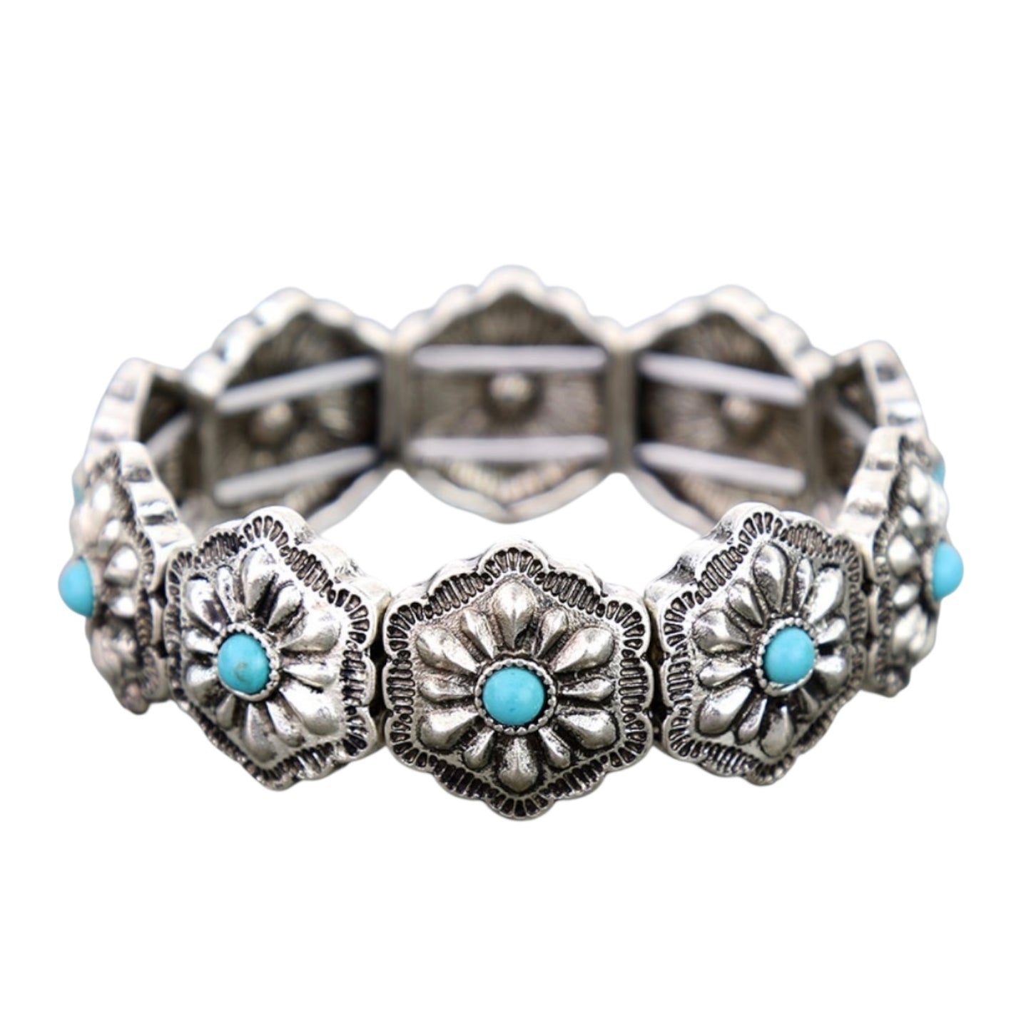 Turquoise Concho Stretch Bracelet