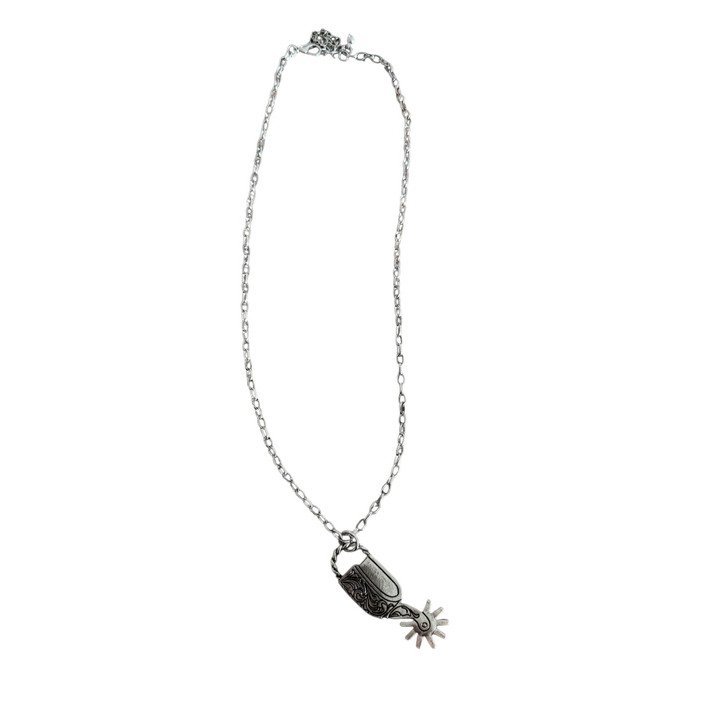 Tooled Silver Spur Necklace