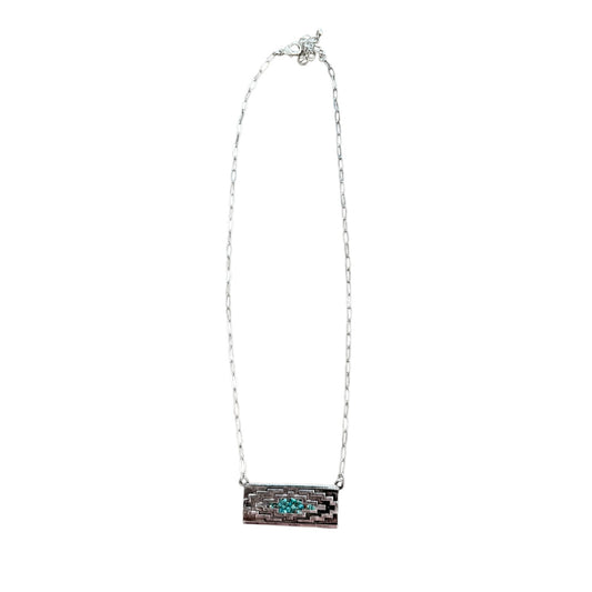 Aztec Turquoise Chip Bar Necklace
