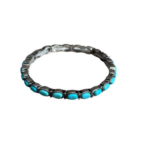 Turquoise Oval Stretch Bracelet