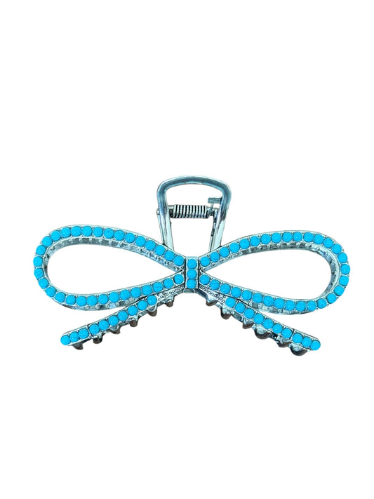 Turquoise Bow Claw Clip