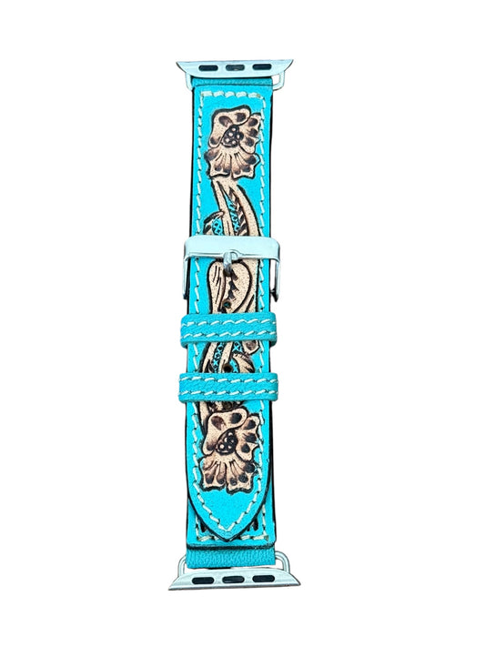 Tooled Turquoise Apple Watchband