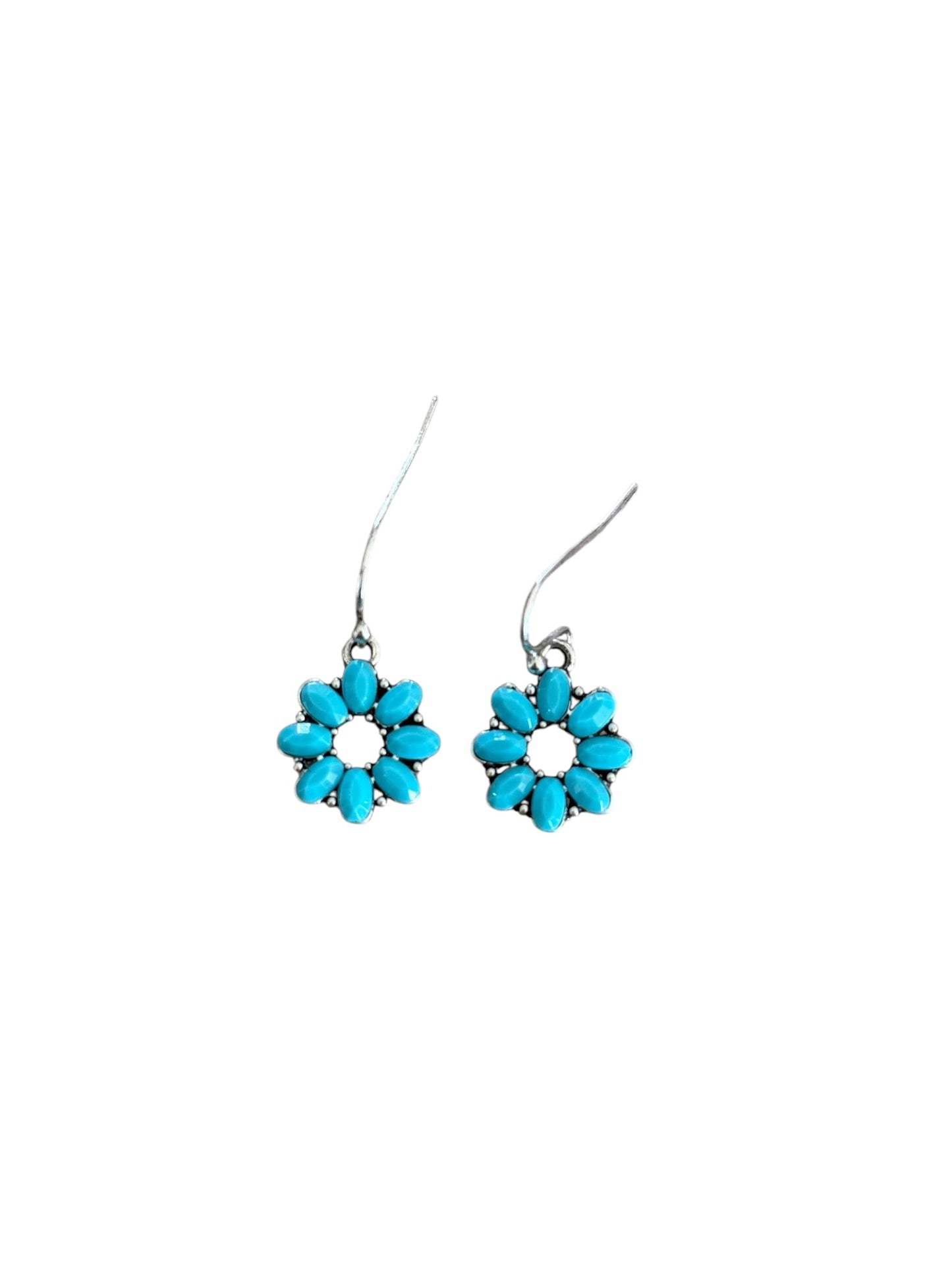 Turquoise Circle Dangle Earrings