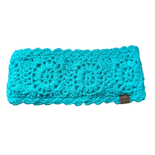 Turquoise Crochet Winter Headband