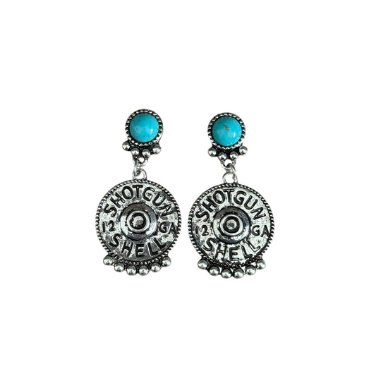 Turquoise Shotgun Shell Earrings
