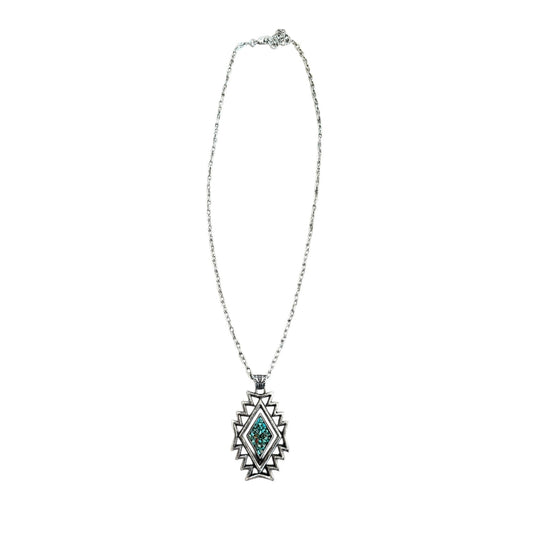 Aztec Turquoise Chip Long Necklace