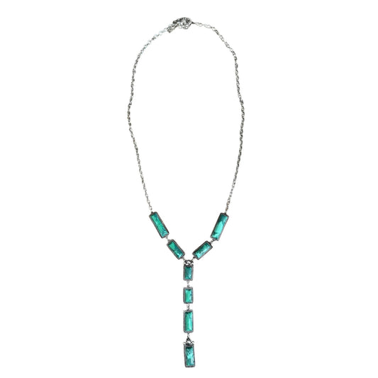 Green Turquoise Y Drop Necklace