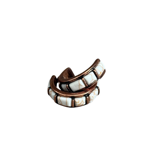 Copper Natural Small Half Hoop Earrings