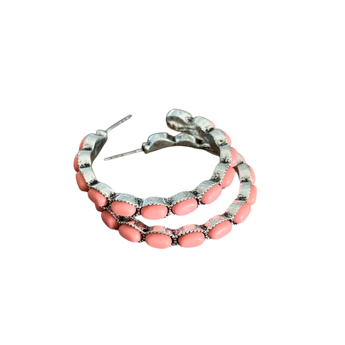 Coral Medium Hoop Earrings