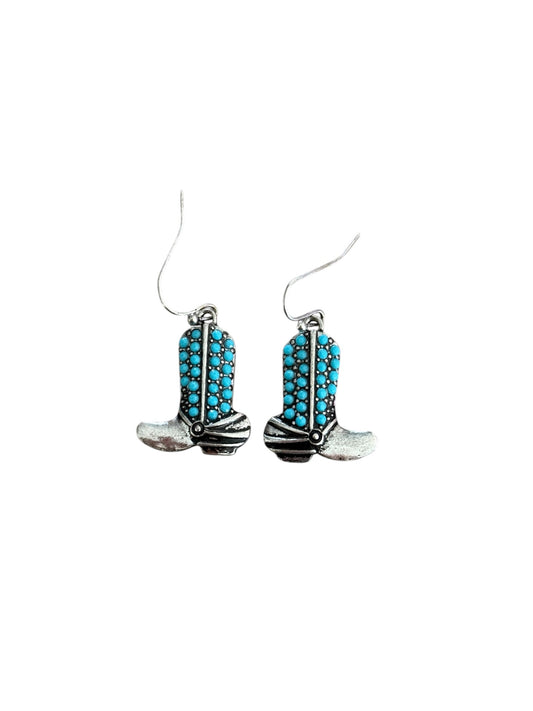 Turquoise Cowboy Boot Earrings