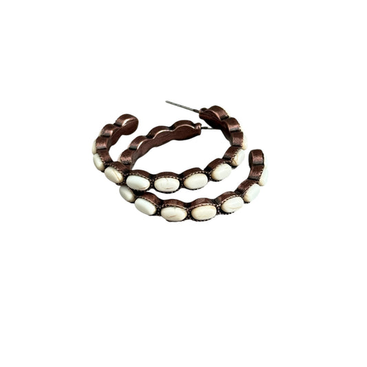 Copper Natural Medium Hoop Earrings