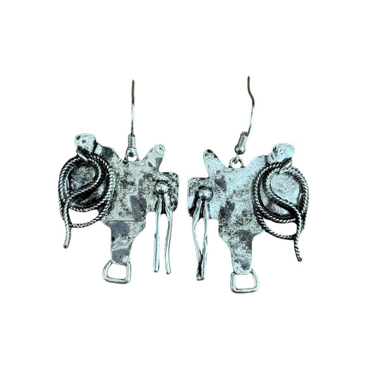 Silver Saddle Earrings