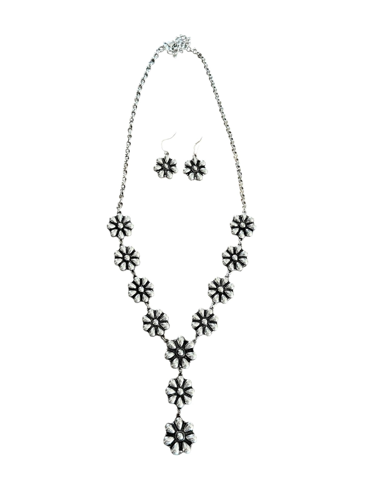 Bubble Cluster Y Drop Necklace Set