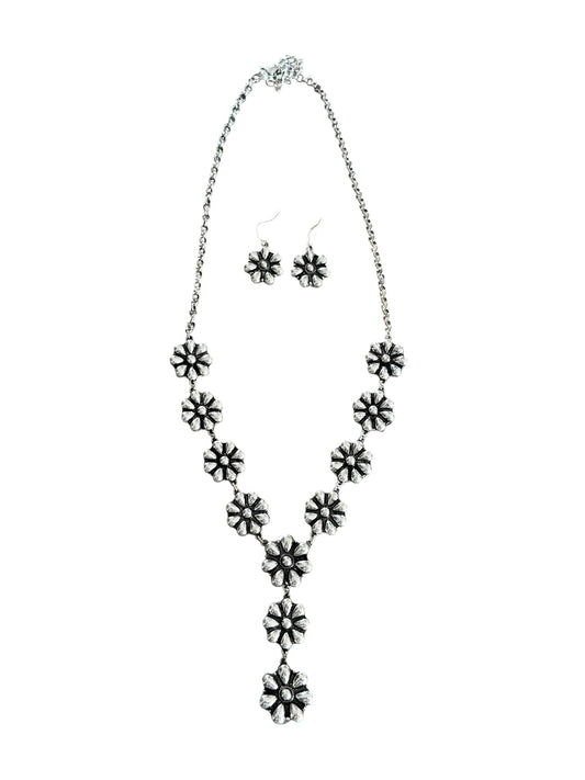 Bubble Cluster Y Drop Necklace Set