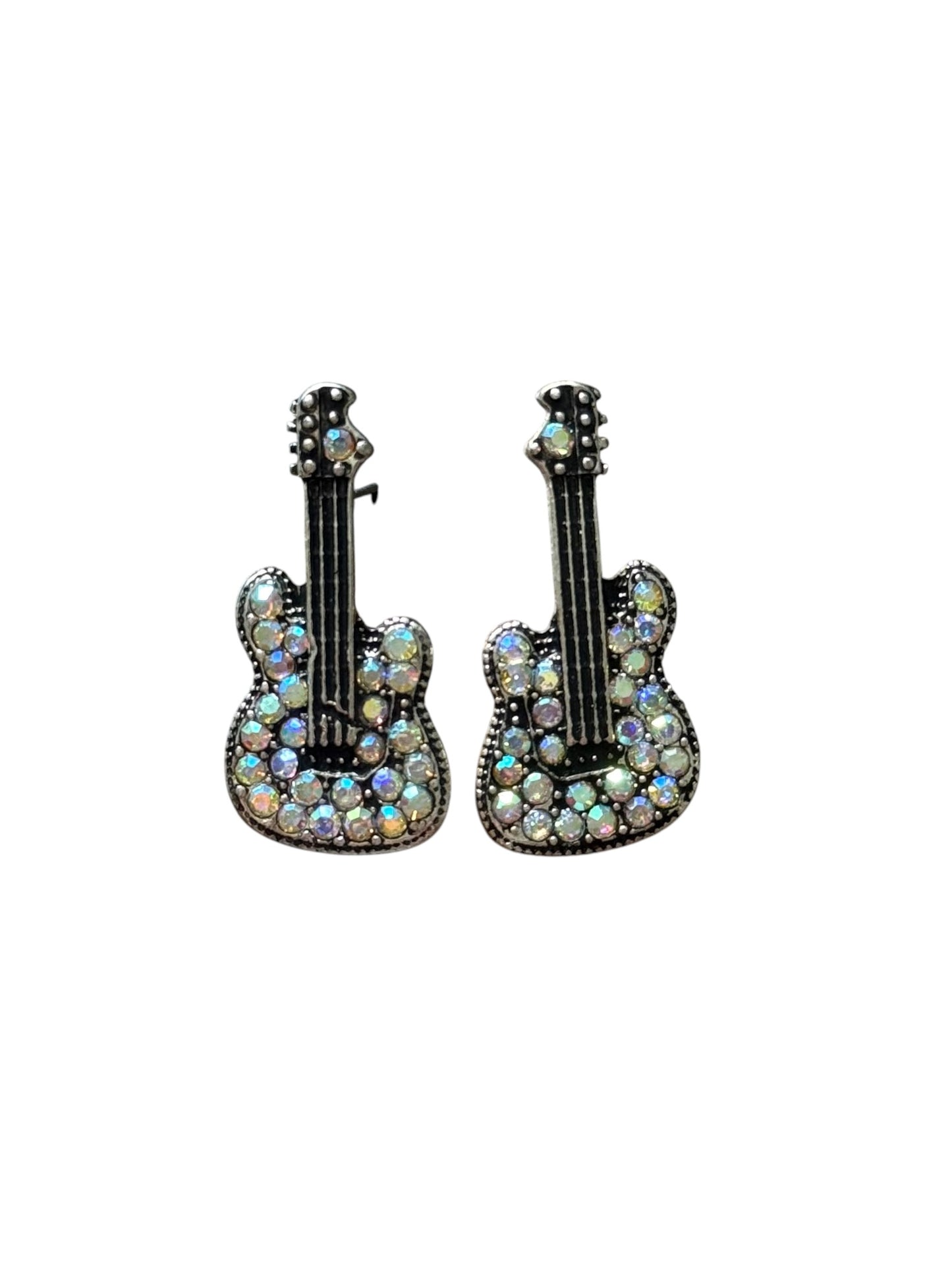 Crystal Guitar Earrings