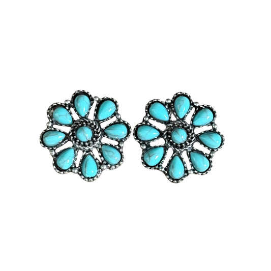 Turquoise Cluster Earrings