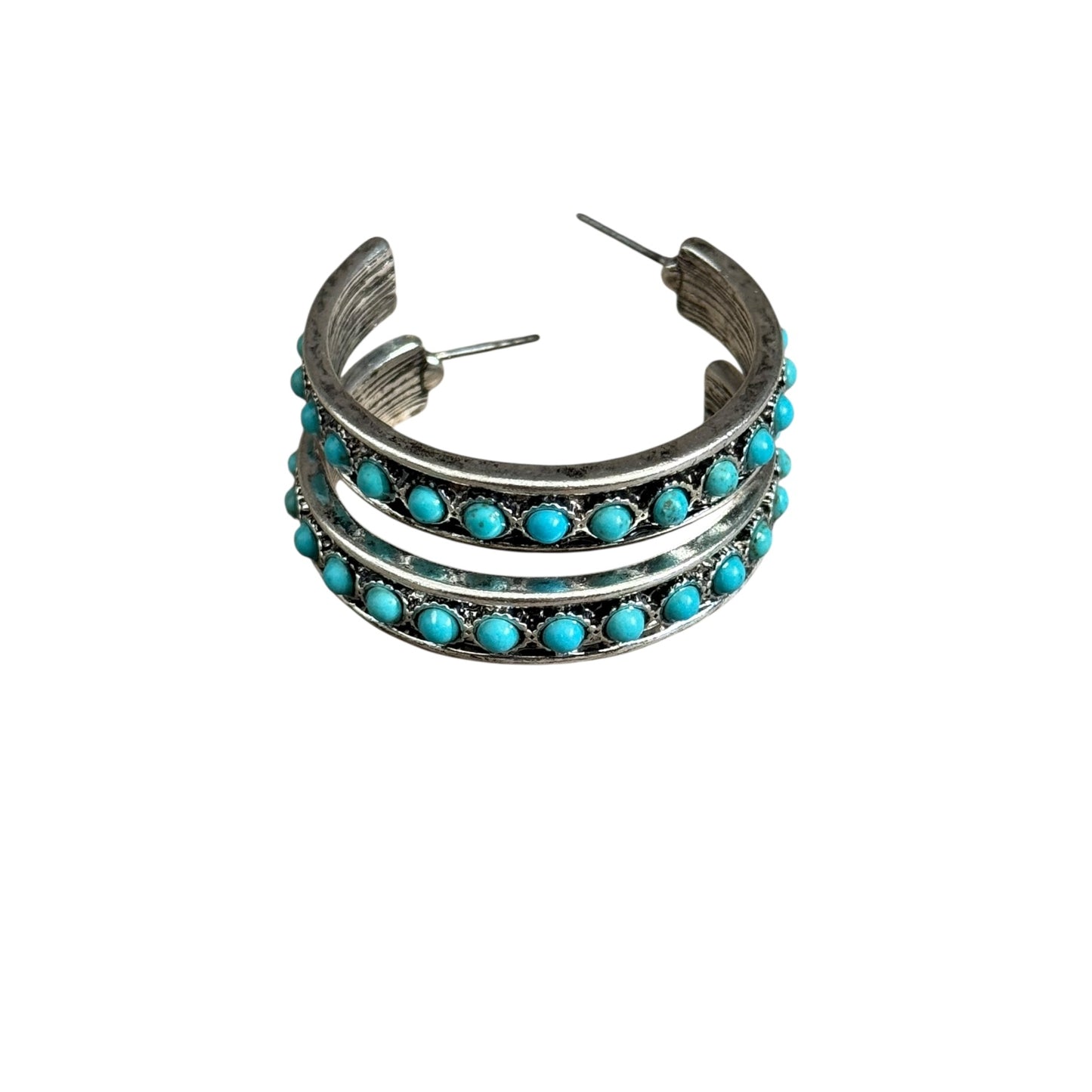 Turquoise Medium Hoop Earrings