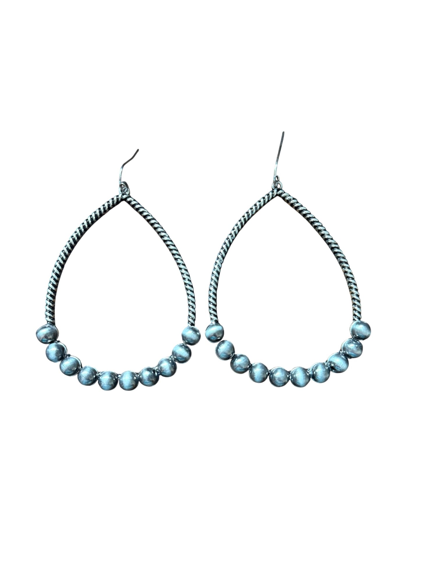 Gunmetal Navajo Pearl Large Teardrop Earrings