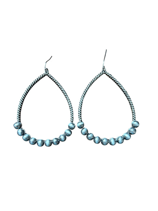Gunmetal Navajo Pearl Large Teardrop Earrings