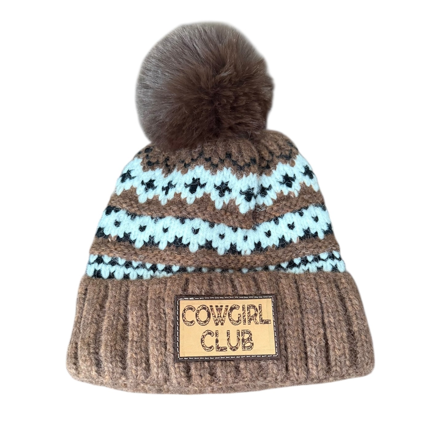 Brown Pattern Cowgirl Club Toque