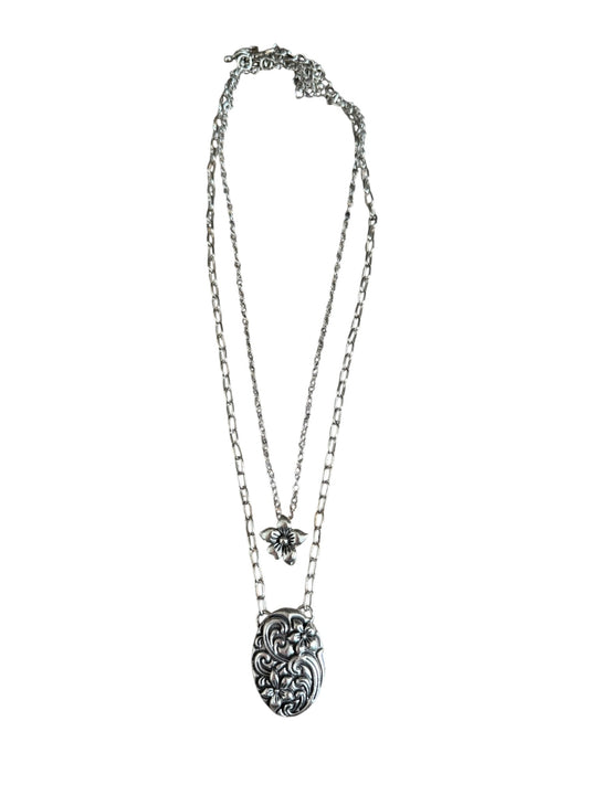 Tooled Floral Double Necklace