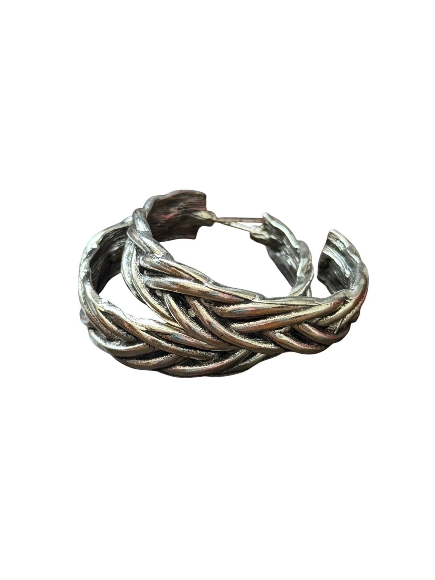 Braided Medium Hoop Earrings