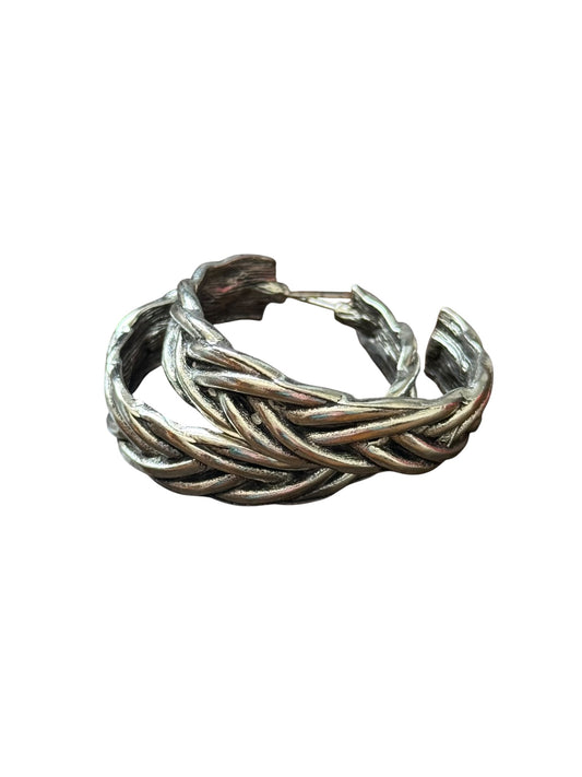 Braided Medium Hoop Earrings