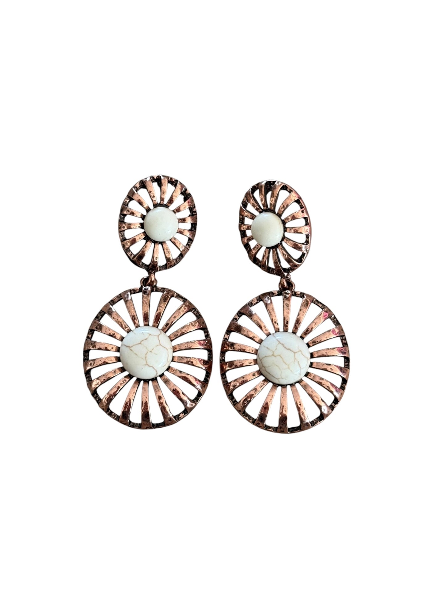 Copper Open Concho Earrings