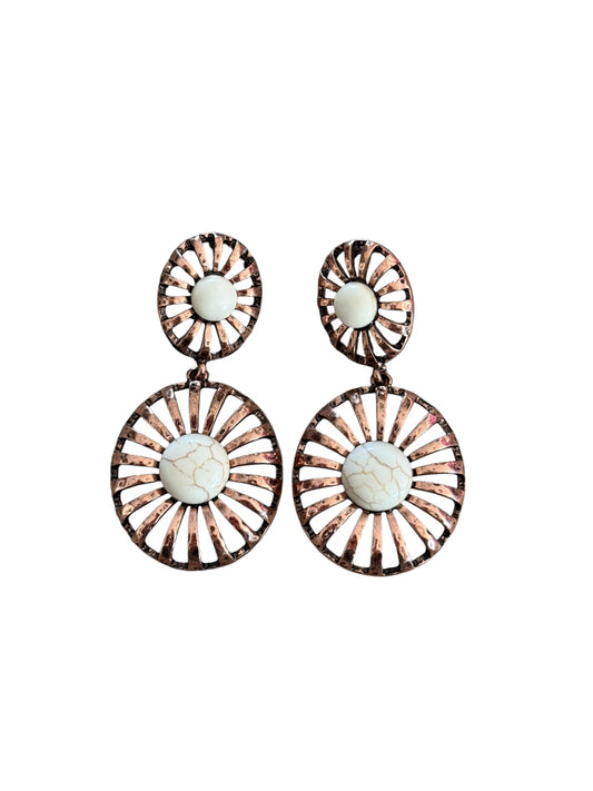 Copper Open Concho Earrings
